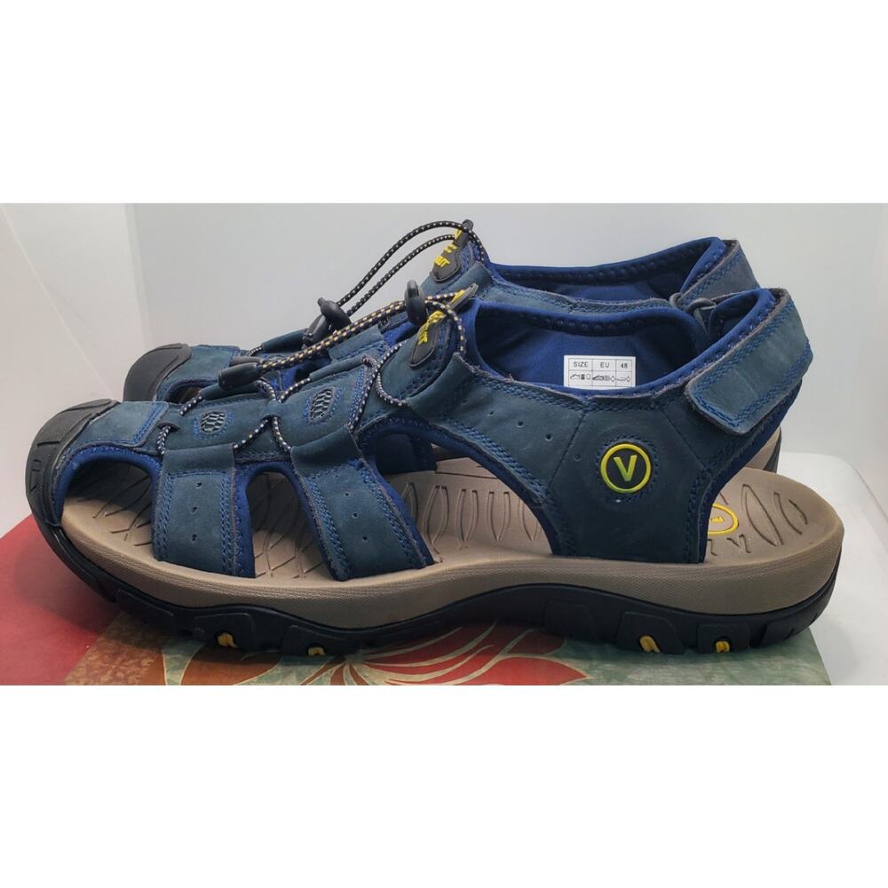FLARUT Men's Sport Sandals Outdoor Hiking Sandals Closed Toe Leather US 14 EU 48